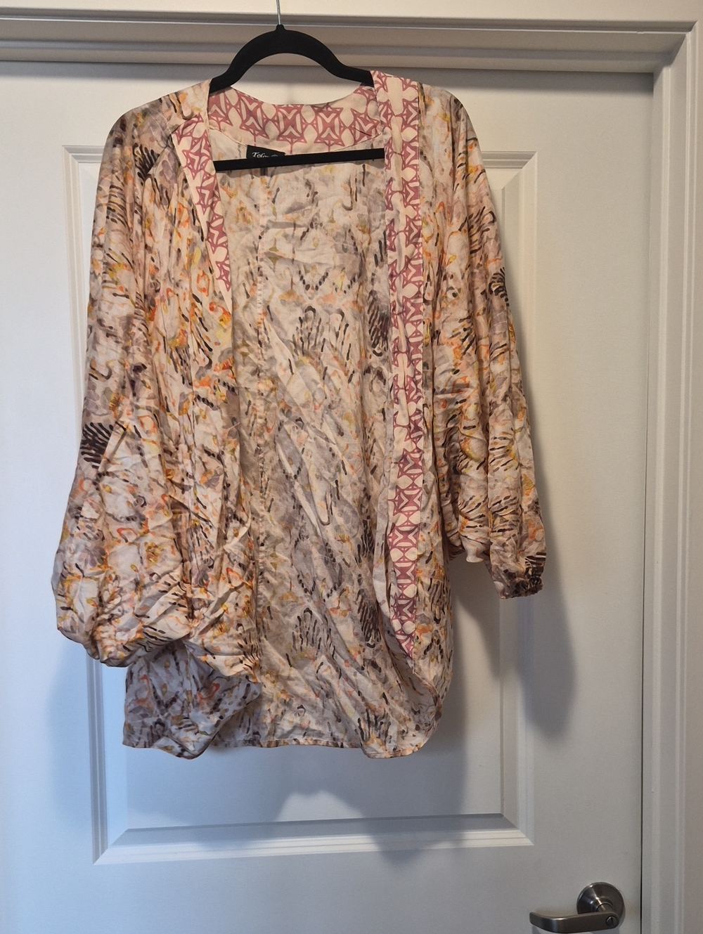 Tulle Blush Multi Printed Open-Front Kimono